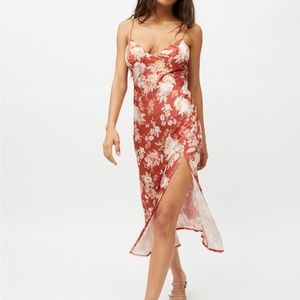 Urban Outfitters Kiss the Sky Floral Midi Slip Dress